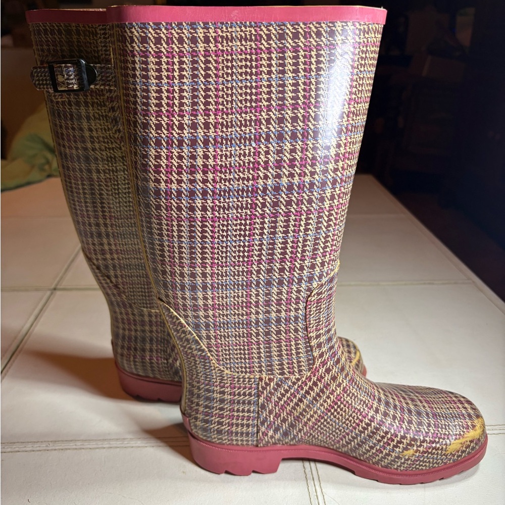 Stylish Plaid Tamara Henriques Rain Boots for Women